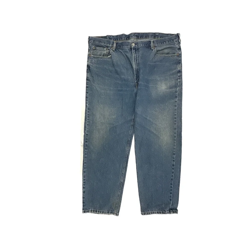 Levi's‎ 550 Relaxed Fit Jeans Mens 46x31 Dark Wash Blue Denim Frayed Hem